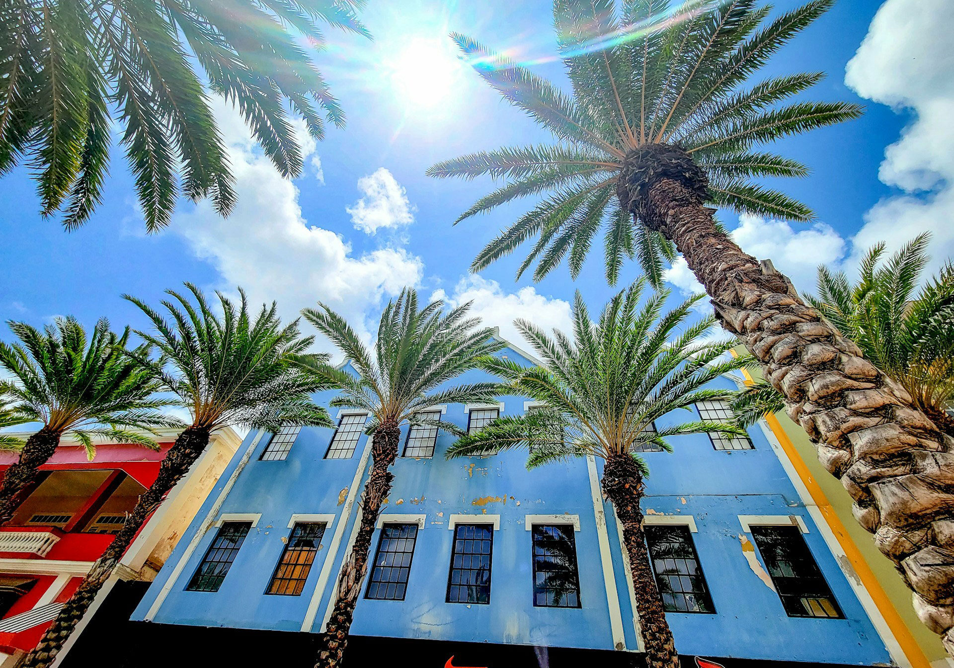 Main Street Oranjestad, Aruba. Building and Sky